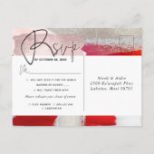 PixDezines Modern Waterverf Rood Zwart RSVP Uitnodiging Briefkaart (Achterkant)