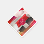 PixDezines Modern Waterverf Rood zwart Servet (Hoek)