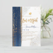 PixDezines Moderne Abstracte Tallit Bar Mitswa Inv Kaart (Staand voorkant)