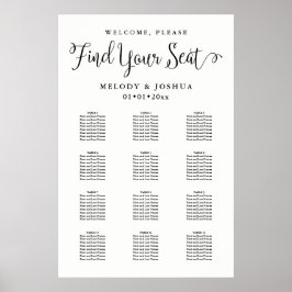 PixDezines Moderne Calligrafiefont, Zitenkaart Poster