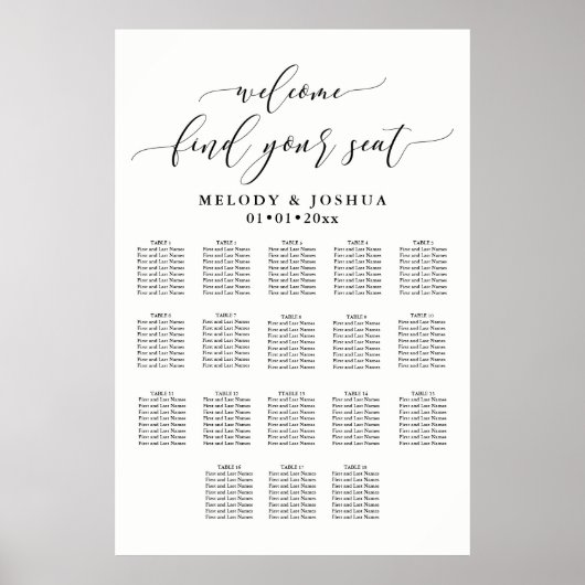 PixDezines Moderne Calligrafiefont, Zitenkaart Poster (Voorkant)