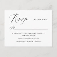 PixDezines Moderne Elegante Calligraphy RSVP met m