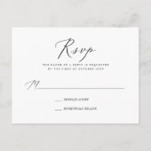 PixDezines Moderne Elegante Calligraphy RSVP Uitnodiging Briefkaart (Achterkant)