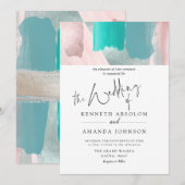 PixDezines Moderne Kunst Aqua Roos Gouden Salie Kaart (Voorkant / Achterkant)