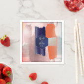 PixDezines Moderne Kunst, Navy+Roos Gold Servet (Insitu)