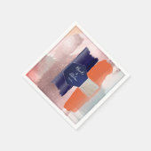 PixDezines Moderne Kunst, Navy+Roos Gold Servet (Hoek)