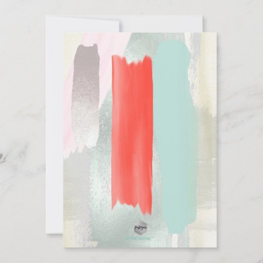 PixDezines Moderne Kunst, Sage+Coral Kaart (Achterkant)