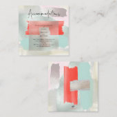 PixDezines Moderne Kunst Seafoam Koraal Accommodat Informatiekaartje (Voorkant / Achterkant)