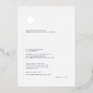PixDezines Moderne Minimalistische Bar Mitswa Folie Uitnodiging