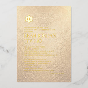 PixDezines Moderne Minimalistische Roze Goud Bat M Folie Uitnodiging