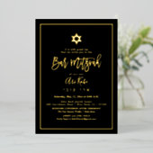 PixDezines Moderne Script Bar Mitswa DIY Kleur Folie Uitnodiging (Staand Voorkant)
