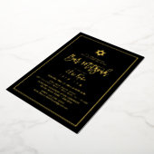PixDezines Moderne Script Bar Mitswa DIY Kleur Folie Uitnodiging (Gedraaid)