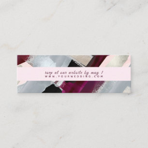 PixDezines Moderne Waterverf Burgundy web RSVP Mini Visitekaartje