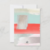 PixDezines Moderne Waterverf Koraal Details Kaarte RSVP Kaartje (Achterkant)