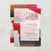 PixDezines Moderne Waterverf Rood - Gegevens RSVP Kaartje (Voorkant / Achterkant)