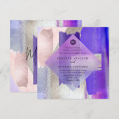 PixDezines Moderne Waterverf Violet+Silver Kaart (Voorkant / Achterkant)