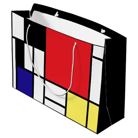 PixDezines modrian/abstract Large Cadeautasje (Achterkant Gekanteld)