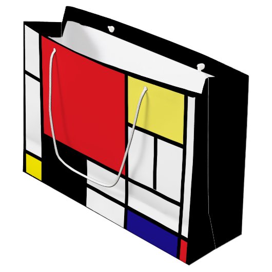 PixDezines modrian/abstract Large Cadeautasje (Voorkant Gekanteld)