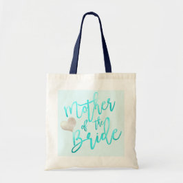 PixDezines Moeder van Bride/Faux Foil/Blue/Script Tote Bag