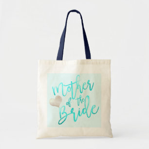 PixDezines Moeder van Bride/Faux Foil/Blue/Script Tote Bag