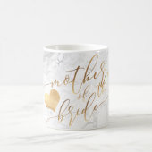 PixDezines Moeder van Bride/Faux Gold Script Marbl Koffiemok (Center)