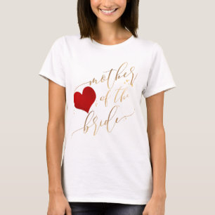 PixDezines Moeder van de Bruid/Faux Goud Script T-shirt