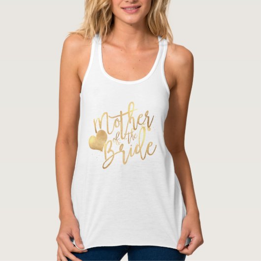 PixDezines Moeder van de Bruid/Nep Gouden Script Tanktop (Voorkant)
