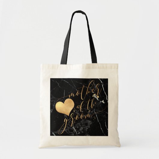 PixDezines Moeder van de bruidegom/Faux Gold Kalli Tote Bag (Voorkant)