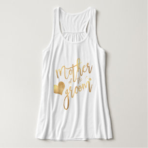 PixDezines Moeder van de bruidegom/Faux Gold Scrip Tanktop