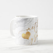 PixDezines Moeder van Groom/Faux Gold Script Marbl Koffiemok (Voorkant links)