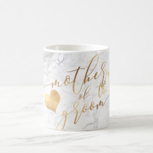 PixDezines Moeder van Groom/Faux Gold Script Marbl Koffiemok