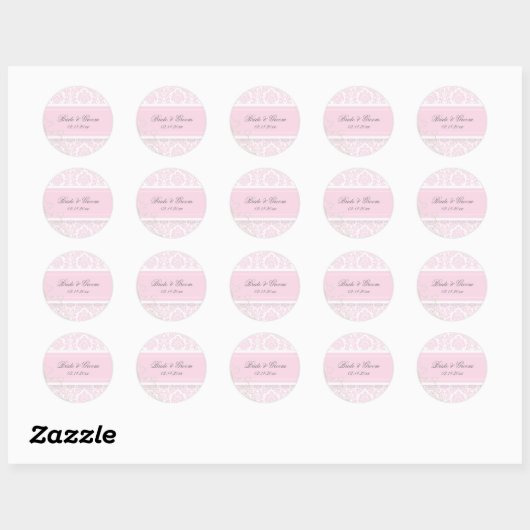 PixDezines moiré damask bruiloft stickers (Vel)