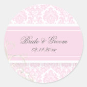 PixDezines moiré damask bruiloft stickers (Voorkant)