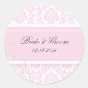 PixDezines moiré damask bruiloft stickers