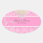 PixDezines moiré damask bruiloft stickers (Voorkant)