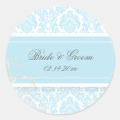 PixDezines moiré damask bruiloft stickers (Voorkant)