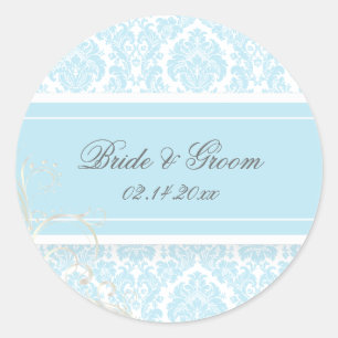 PixDezines moiré damask bruiloft stickers