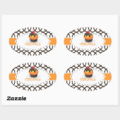 PixDezines monaco trellis+cupcake/DIY kleur Ovale Sticker (Vel)