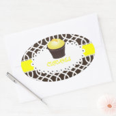 PixDezines monaco trellis+cupcake/DIY kleur Ovale Sticker (Envelop)