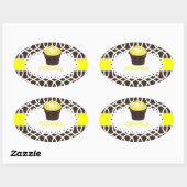 PixDezines monaco trellis+cupcake/DIY kleur Ovale Sticker (Vel)