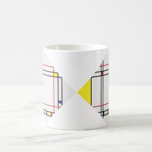PixDezines Mondriaan, Minimalistisch Koffiemok