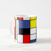 PixDezines Mondrian, minimalistisch Koffiemok (Voorkant links)