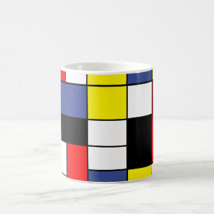 PixDezines Mondrian, minimalistisch Koffiemok