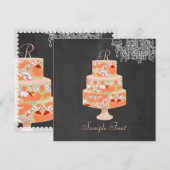 PixDezines monogram alice bloem cake Kaart (Voorkant / Achterkant)