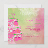 PixDezines monogram alice bloem cake Kaart (Achterkant)