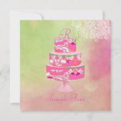 PixDezines monogram alice bloem cake Kaart (Voorkant)