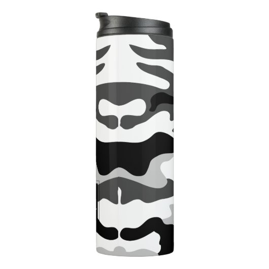 PixDezines Monogram Arctic Snow Camouflage Thermosbeker (Geroteerd rechts)