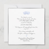 PixDezines Monogram Bedankt Baby Blue Heart Kaart (Achterkant)