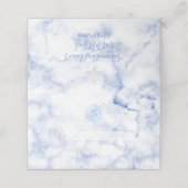 PixDezines Monogram Blauw Honingraat+Marmer Plaatskaartje (Buitenkant ongevouwen)