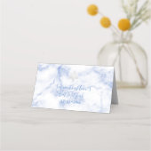 PixDezines Monogram Blauw Honingraat+Marmer Plaatskaartje (Achterkant)